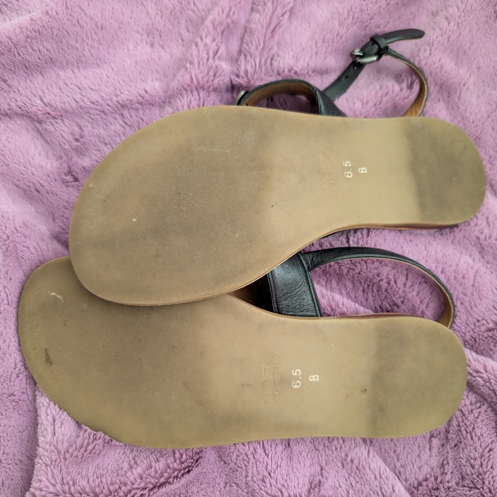 Coach Black and Tan Leather Sandals - Picture 2 of 3